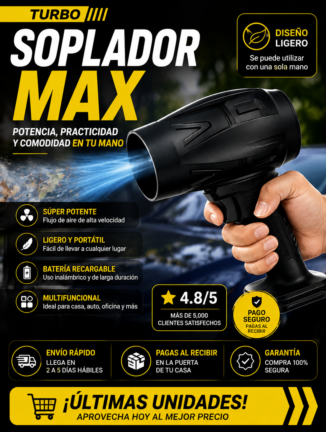 TurboSoplador MAX - Soplador de Aire Portátil de Alta Potencia🔥