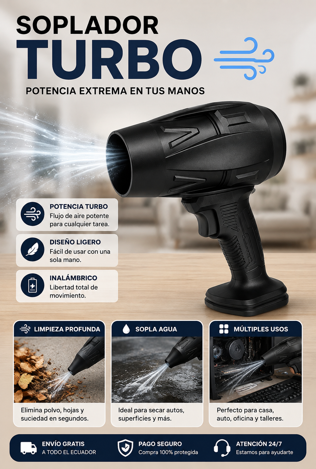 TurboSoplador MAX - Soplador de Aire Portátil de Alta Potencia🔥